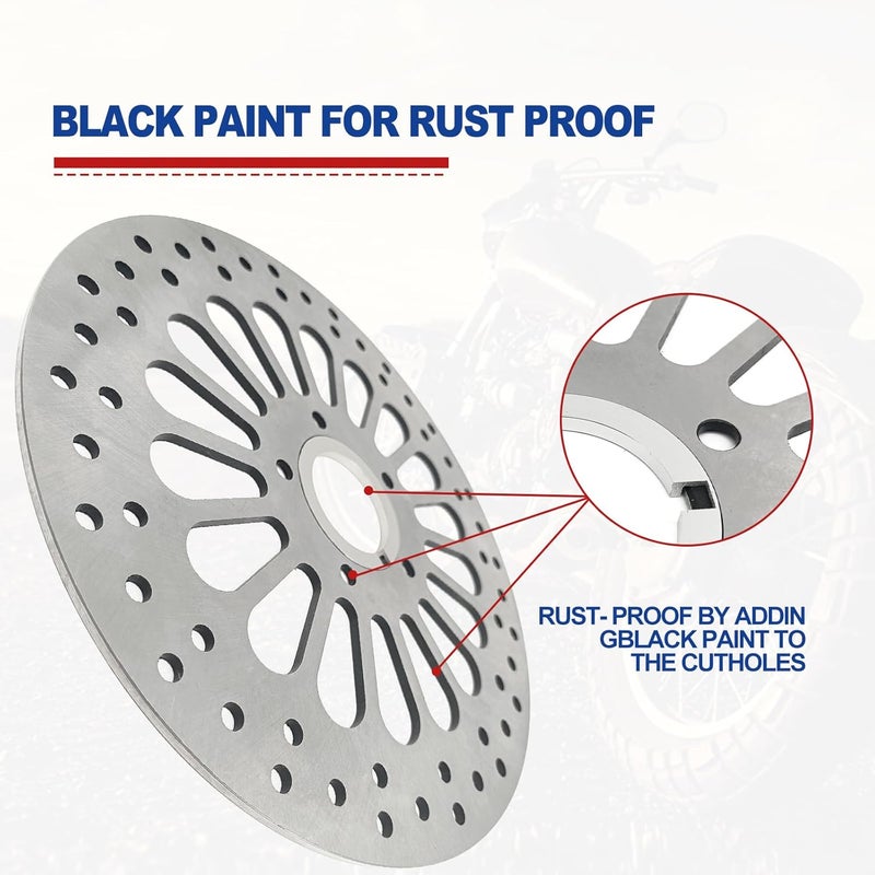 Vrasly 1 Piece 11.5''Front Brake Rotor Disk for Harley Davidson Touring Sportster Dyna and Early Super Glide Softail Great Stainless Steel Brake part for harley davidson Motorcycle Models - Image 4